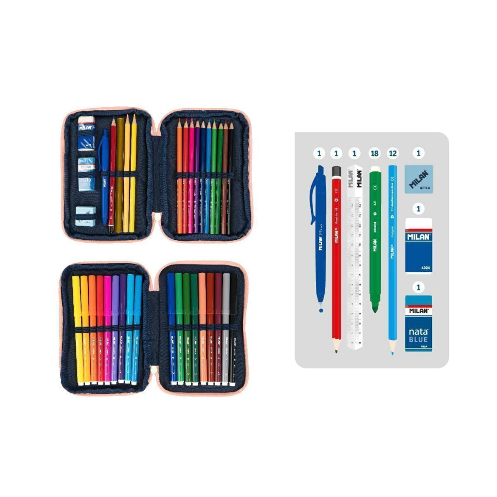Cartuchera Dos Pisos + Utiles Milan - Serie 430 - tienda online