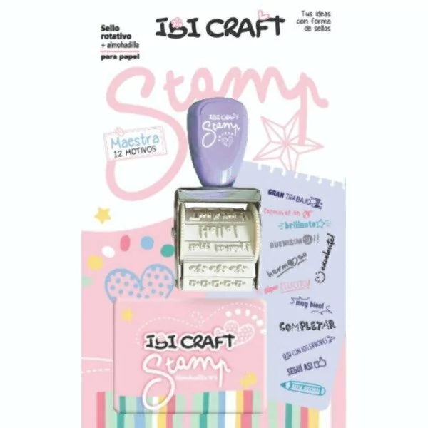 Stamp Set Ibicraft - Sello Rotativo + Almohadilla