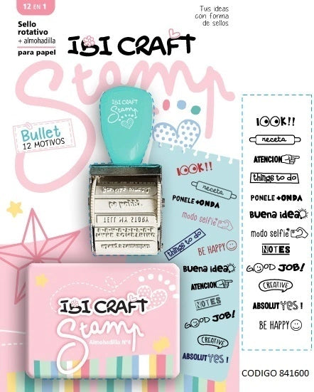Stamp Set Ibicraft - Sello Rotativo + Almohadilla - tienda online