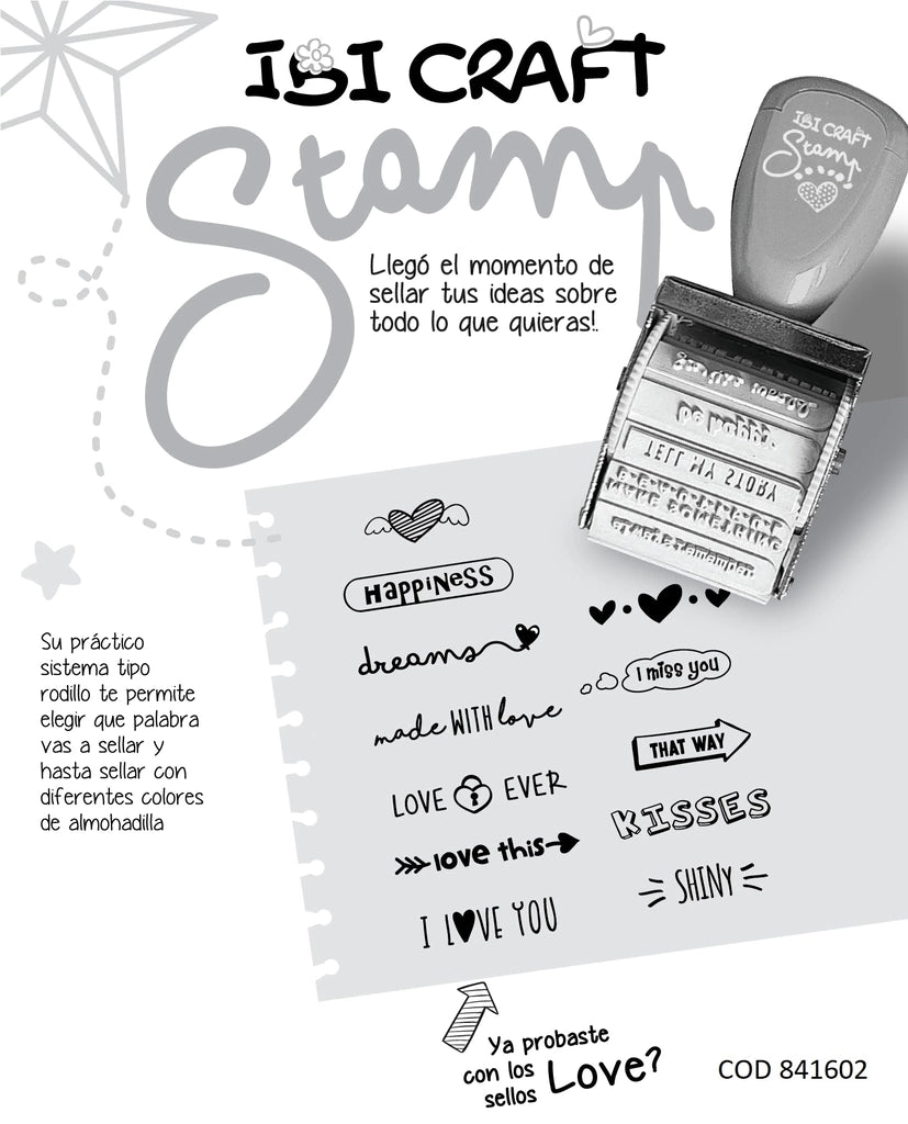 Stamp Set Ibicraft - Sello Rotativo + Almohadilla en internet