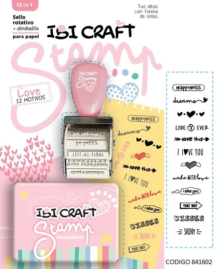 Stamp Set Ibicraft - Sello Rotativo + Almohadilla - comprar online