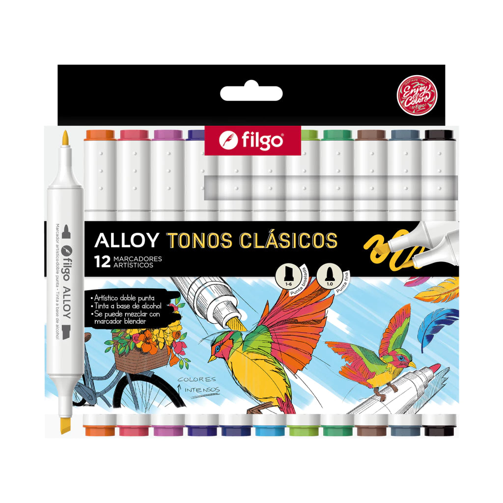 Marcadores Artísticos Filgo Alloy - Tonos Clásicos x12