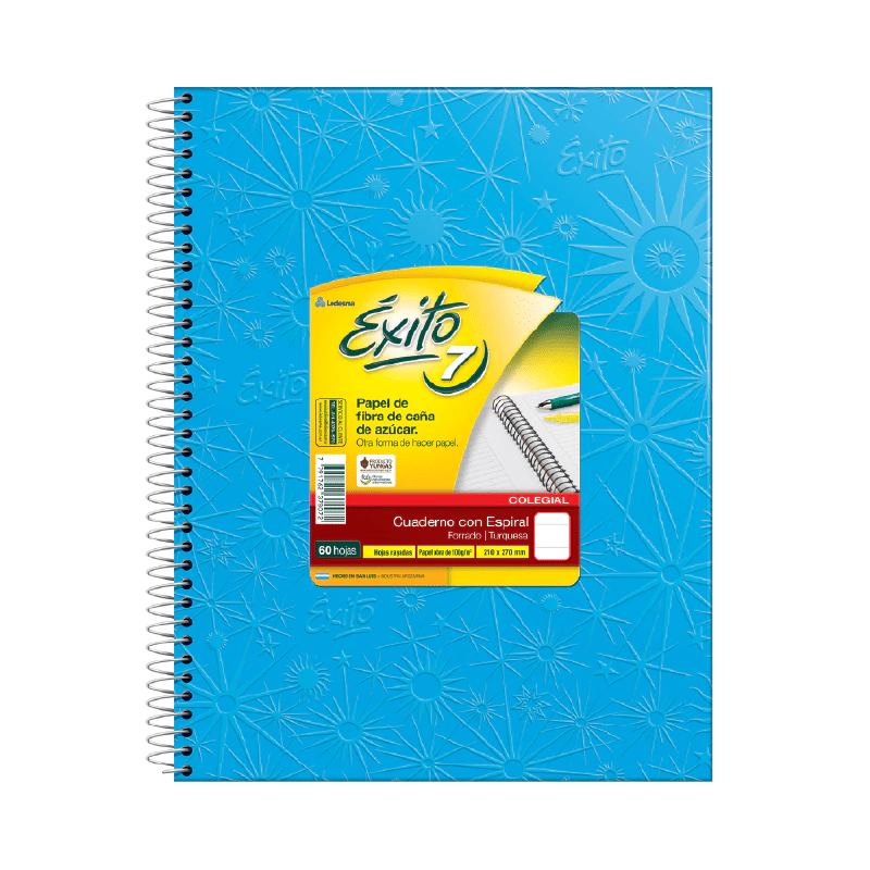 Imagen de Cuaderno Exito E7 con espiral rayado Varios colores